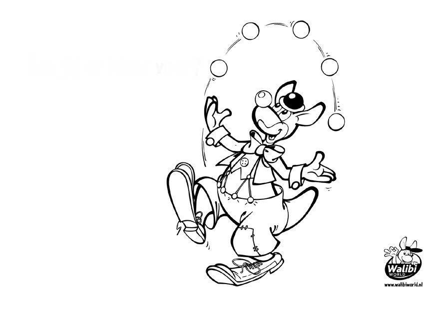 Coloring page kangaroo juggler