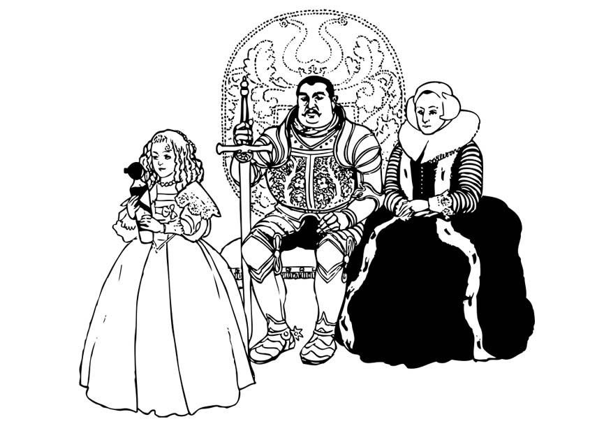 Coloring page knight and family