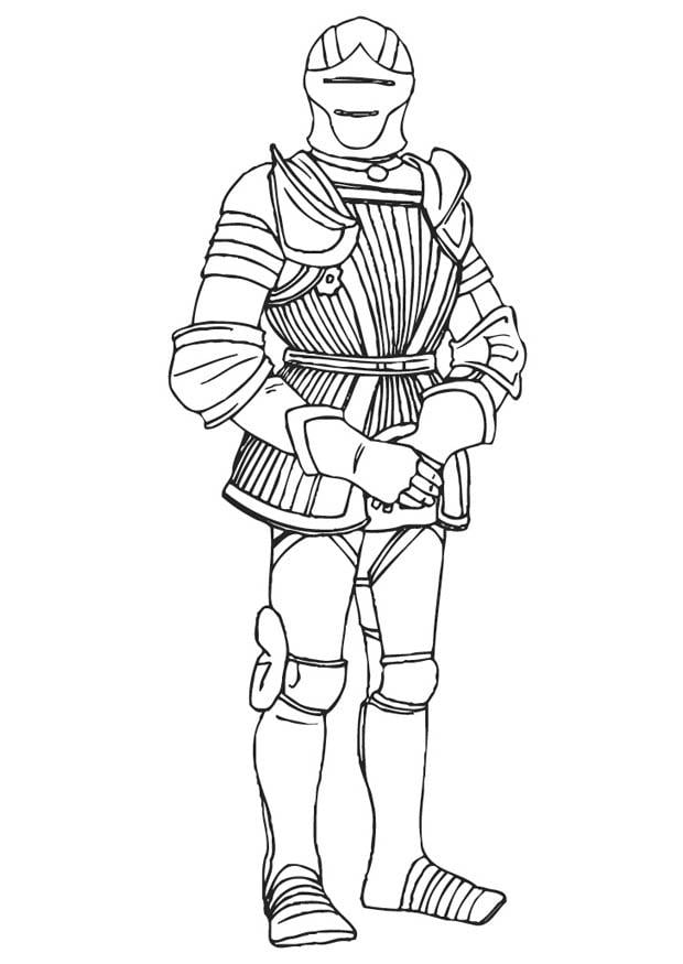 Coloring page knight in armor