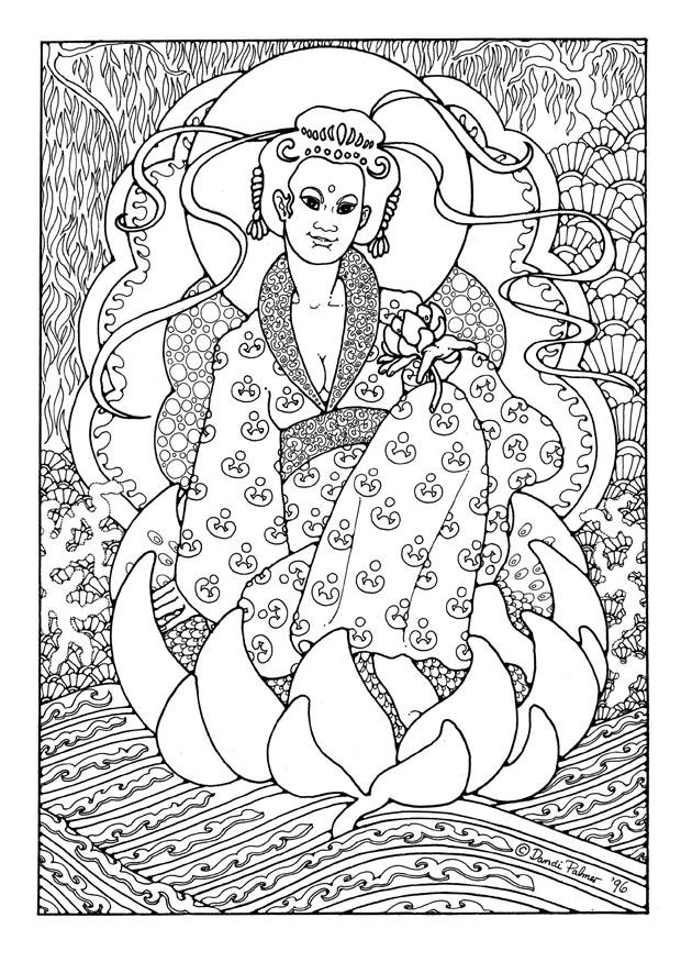 Coloring page kuanyin