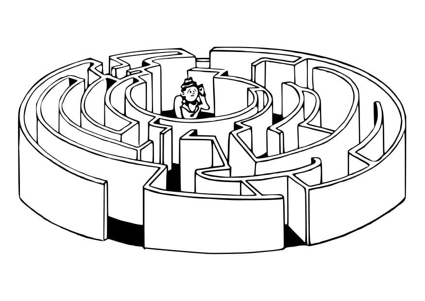 Coloring page labyrinth