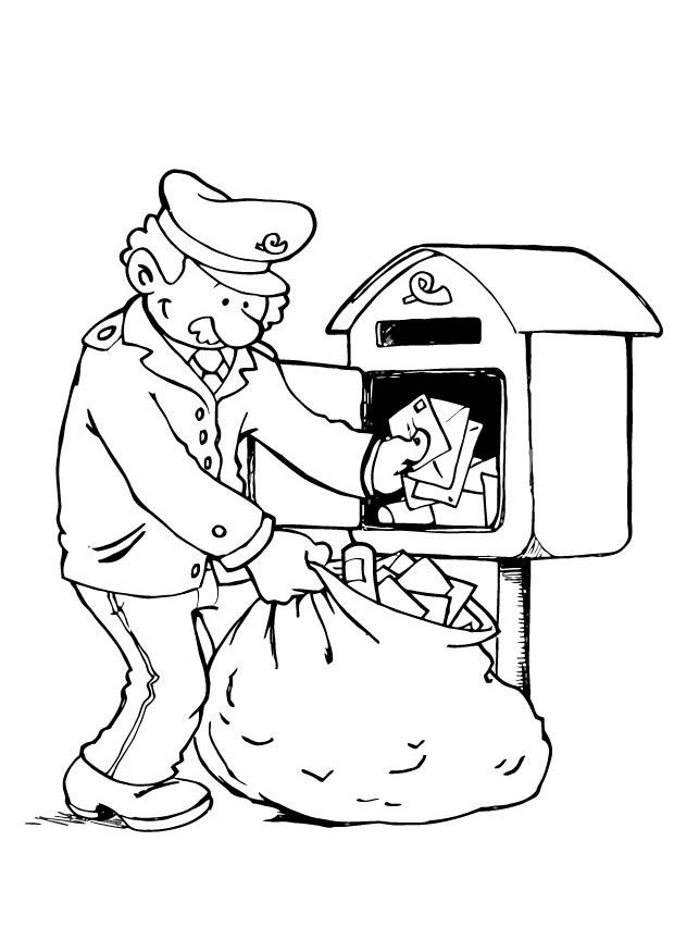 Coloring page letter-delivering process 3