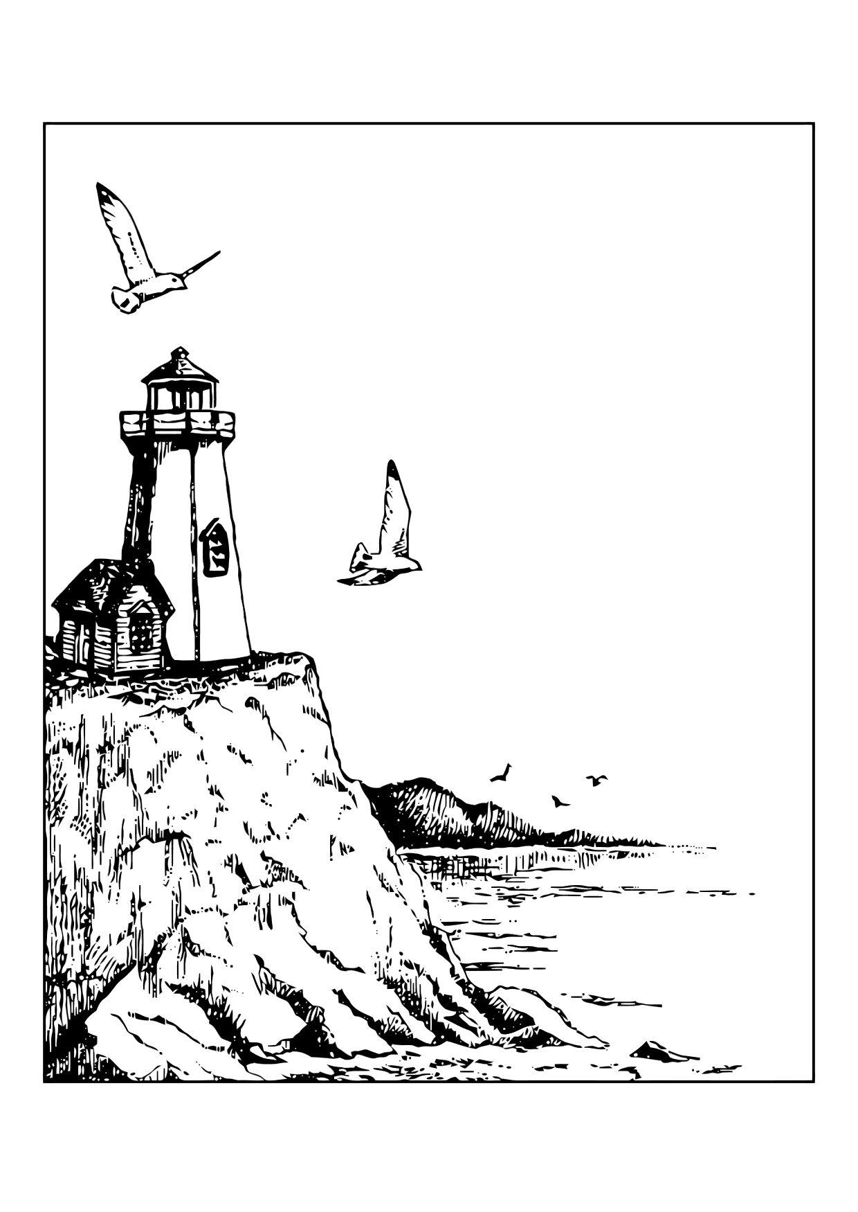 Coloring page lighthouse