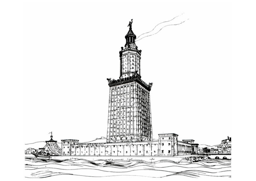 Coloring page lighthouse of alexandria