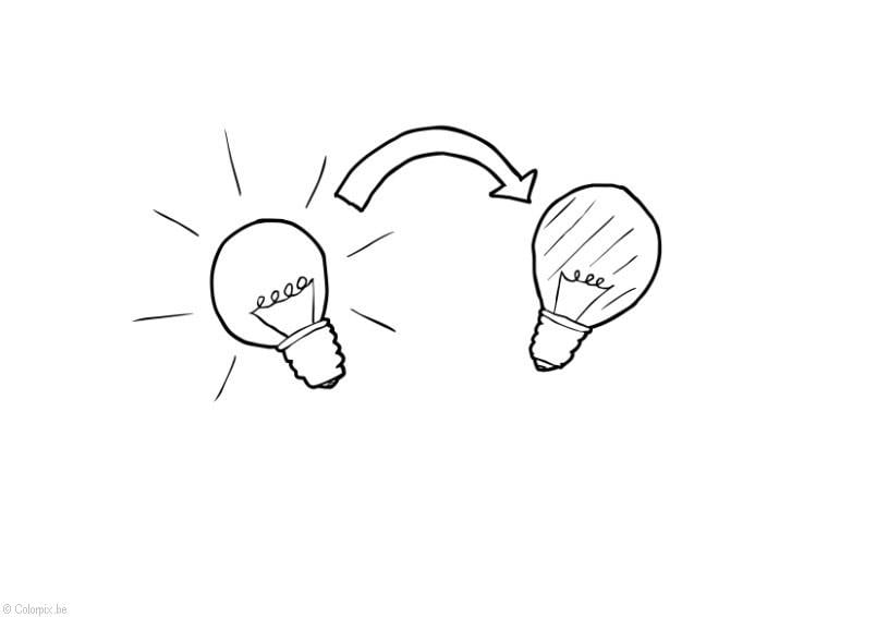 Coloring page lights out - energy saving