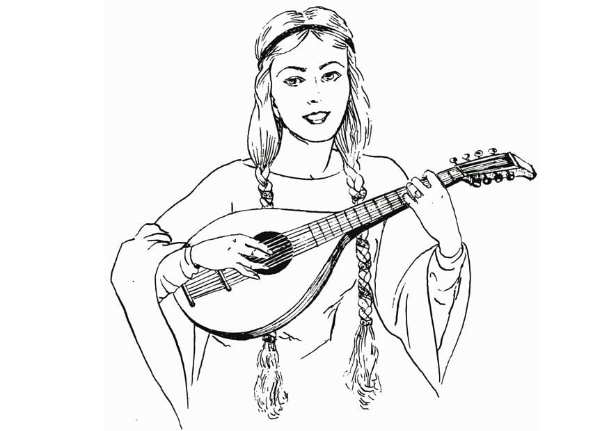 Coloring page lute