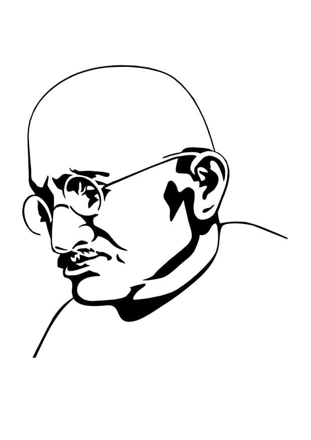 Coloring page mahatma gandhi