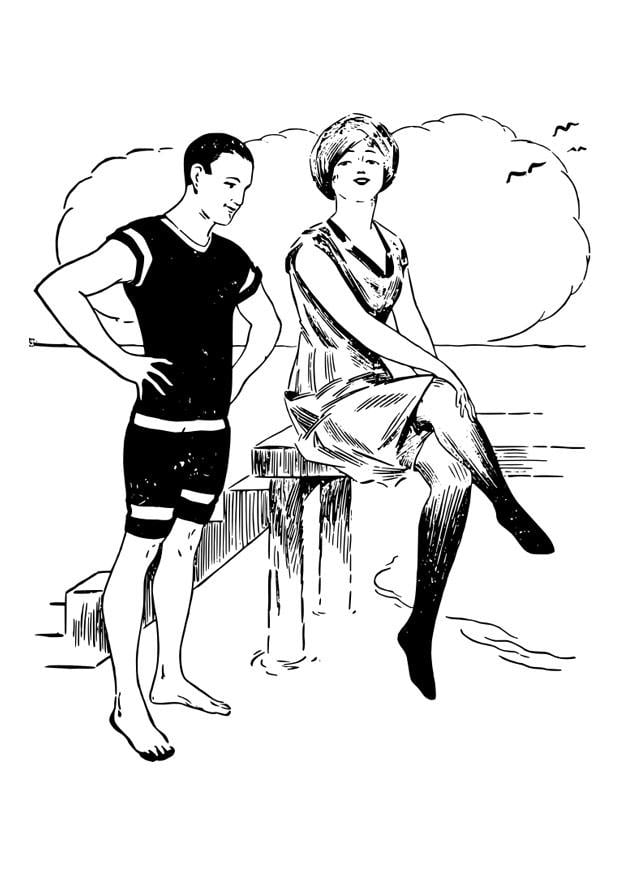 Coloring page man and woman