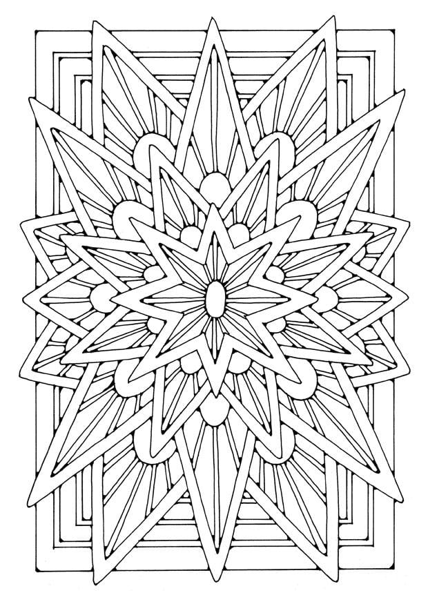 Coloring page mandala - star