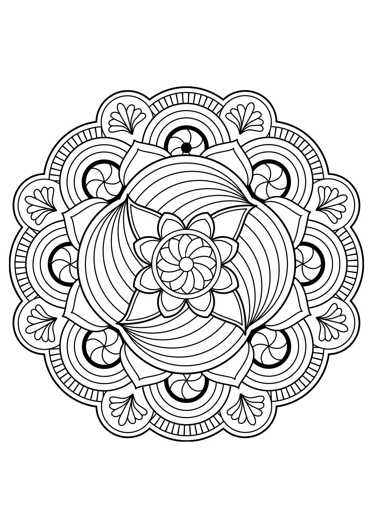 Coloring page mandala flower