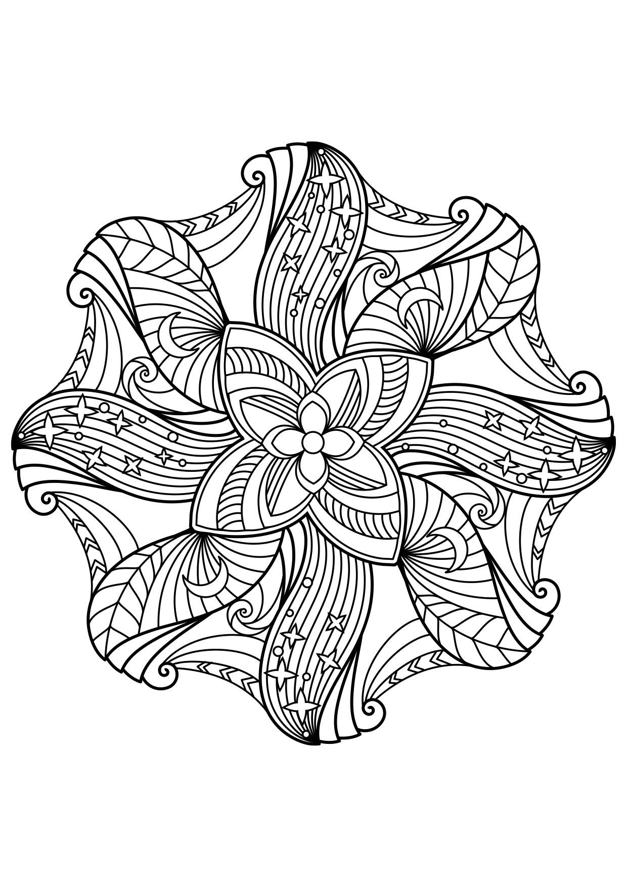 Coloring page mandala night