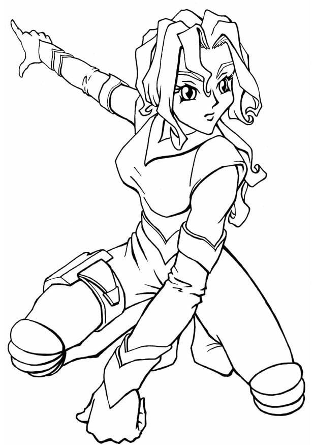 Coloring page manga space girl