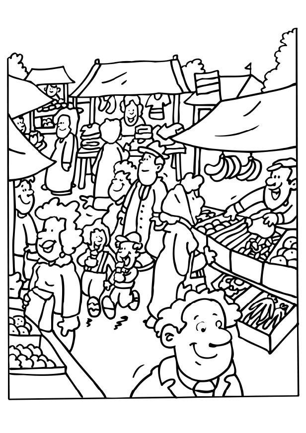 Coloring page market place