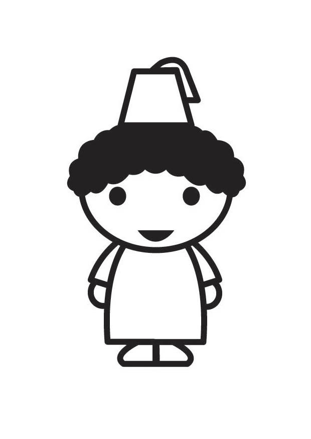 Coloring page maroccan child