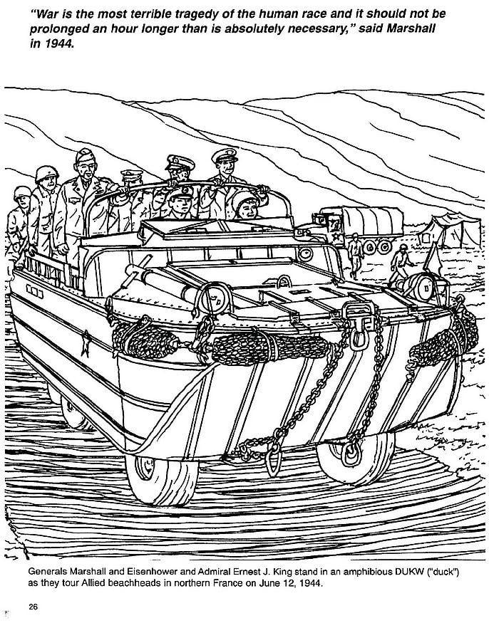 Coloring page marshall, eisenhower, king