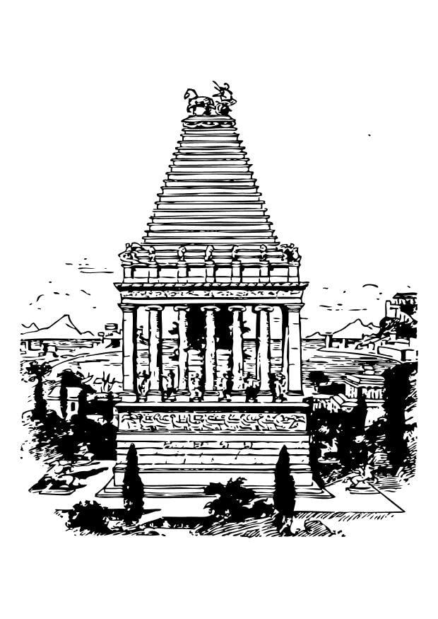 Coloring page mausoleum