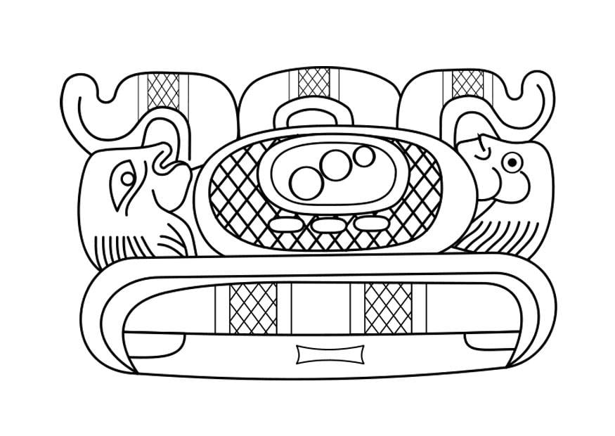 Coloring page mayan art