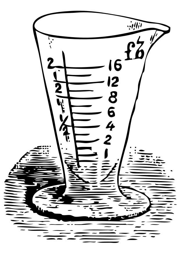 Coloring page measuring cup