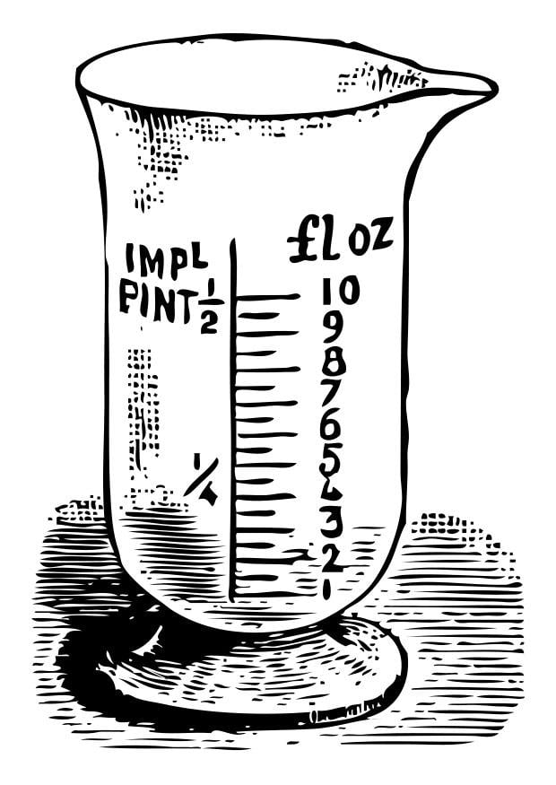 Coloring page measuring cup