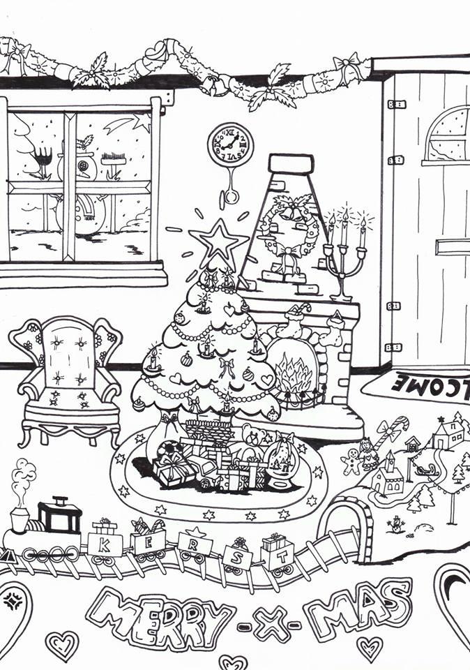 Coloring page merry christmas