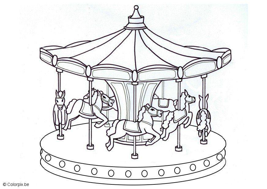 Coloring page merry go round