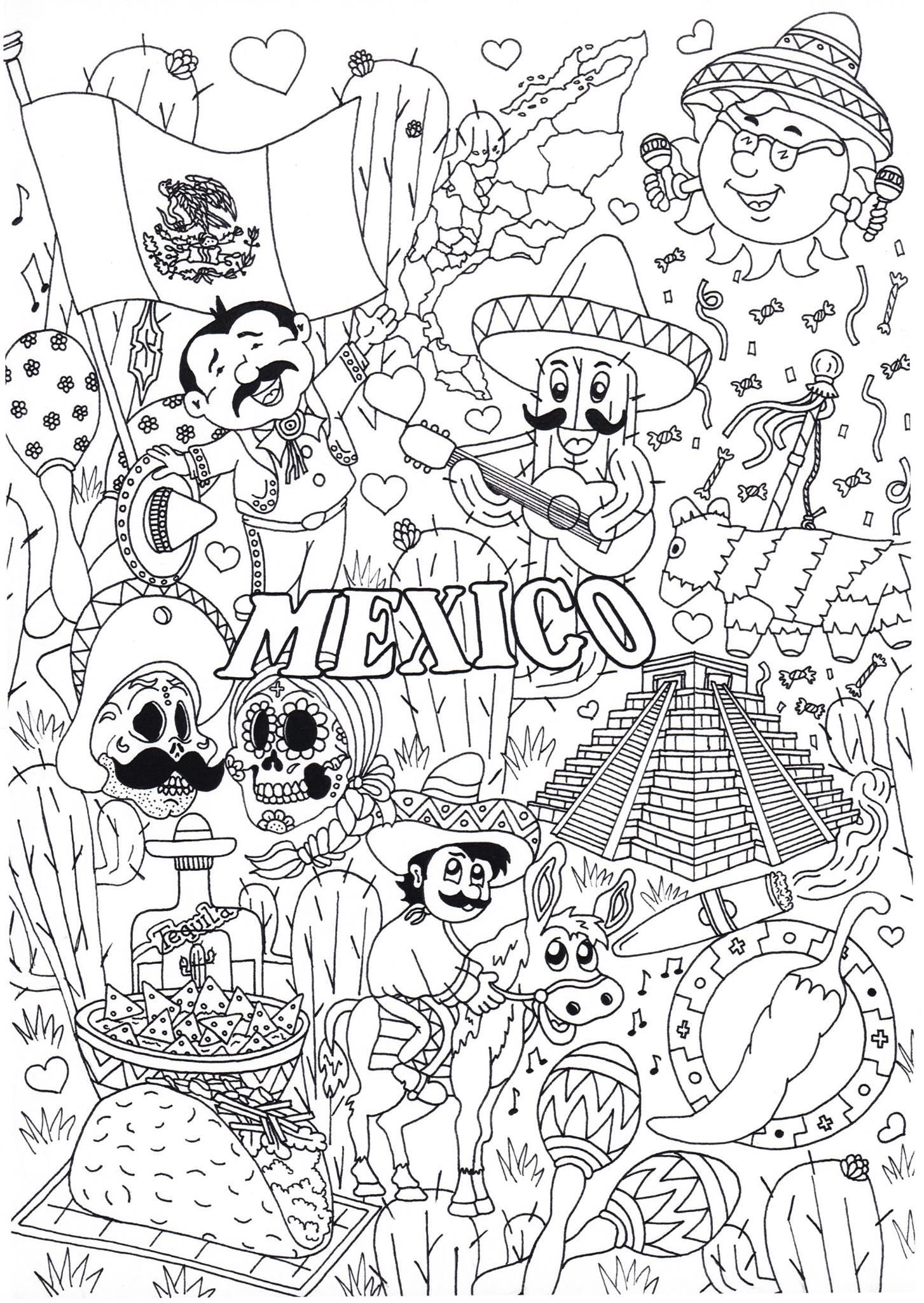 Coloring page mexico