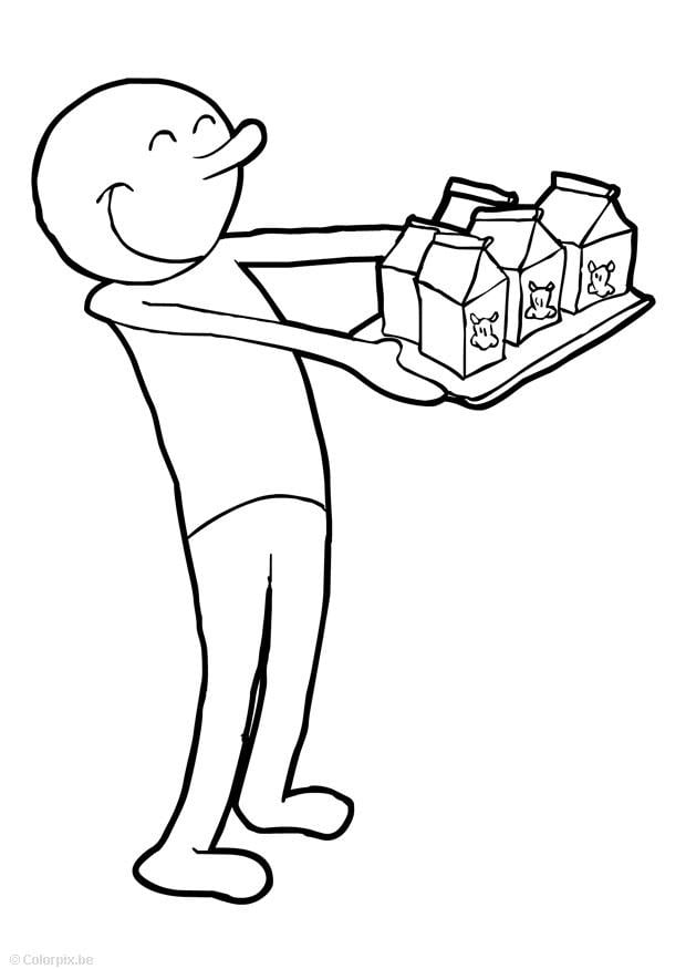 Coloring page milk delivery