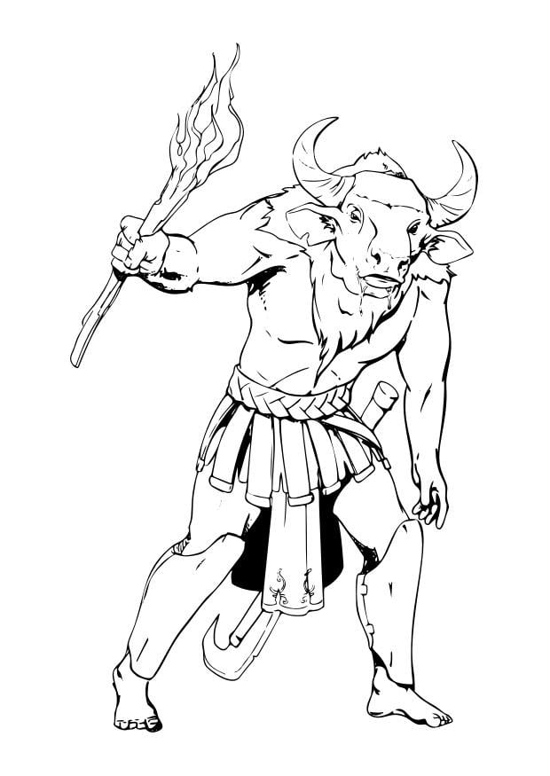 Coloring page minotaur