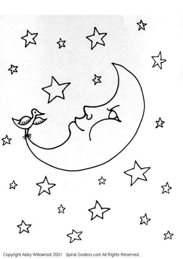 Coloring page moon