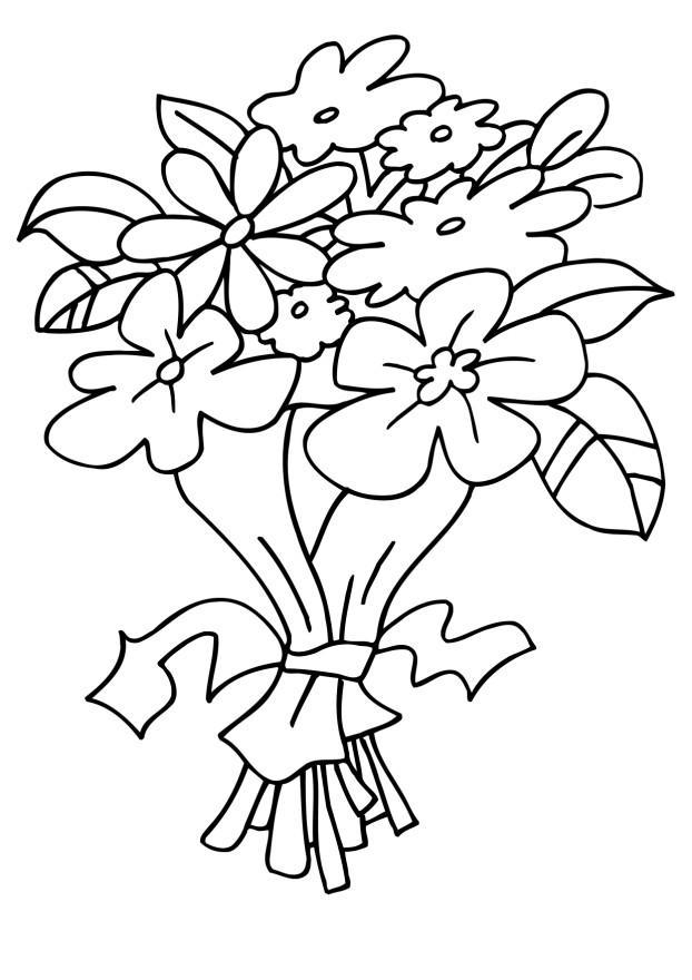 Coloring page motherA´s day flowers