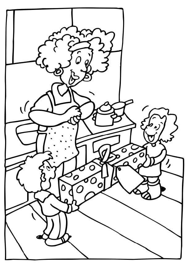 Coloring page mothers day