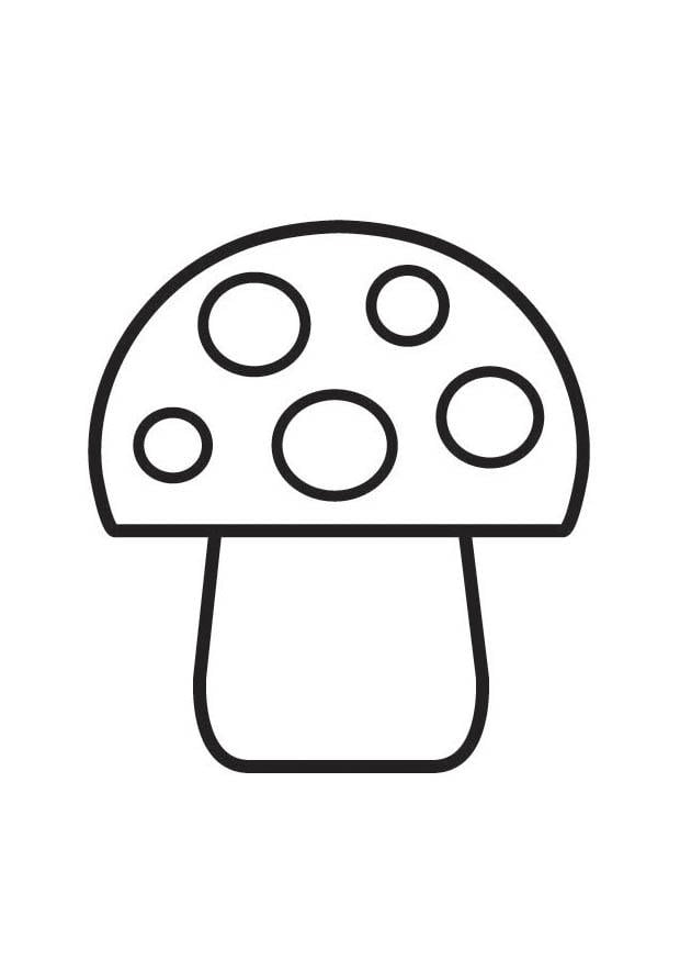 Coloring page mushroom with spots