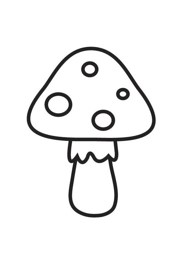 Coloring page mushroom with spots