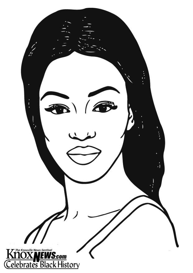 Coloring page naomi campbell