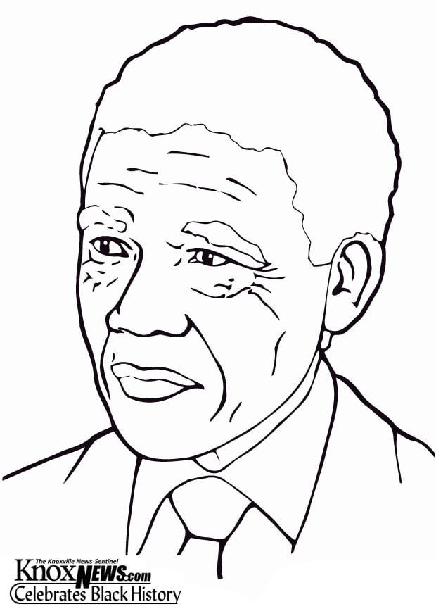 Coloring page nelson mandela