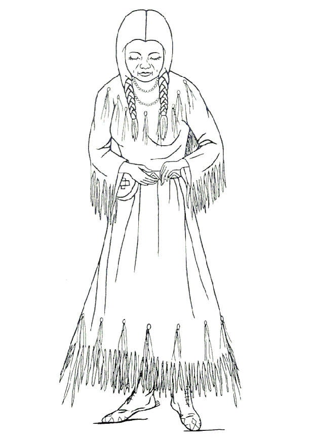 Coloring page nimipu woman