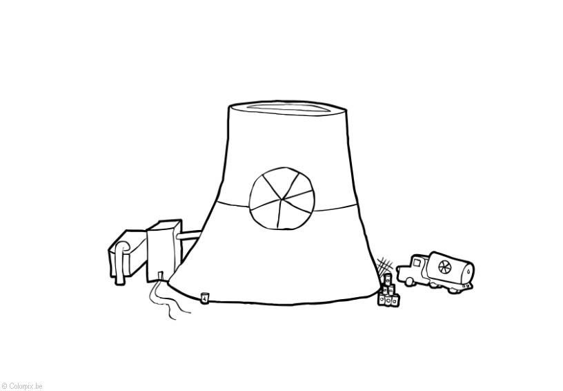 Coloring page nuclear energy