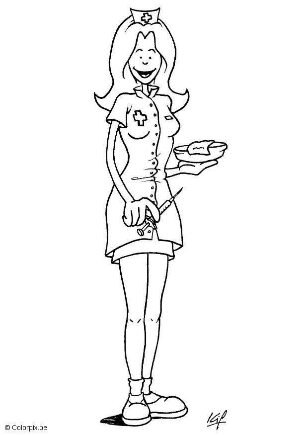 Coloring page nurse