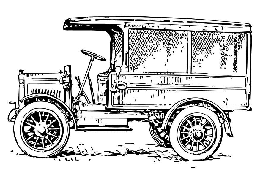 Coloring page old truck