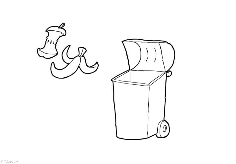 Coloring page organic waste