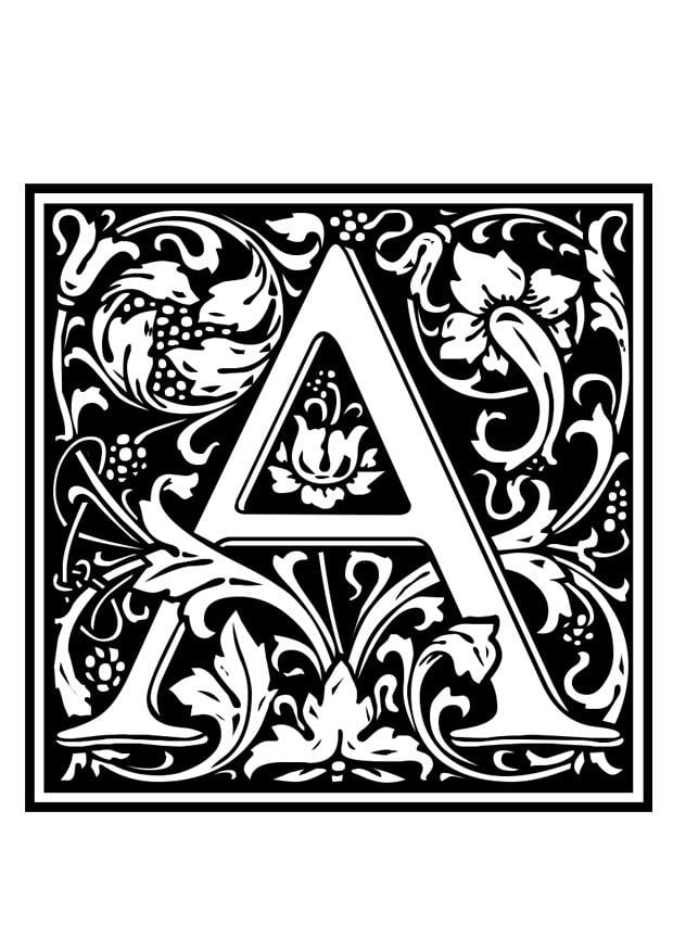 Coloring page ornamental alphabet - a