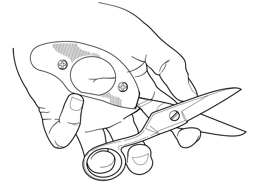 Coloring page pair of scissors