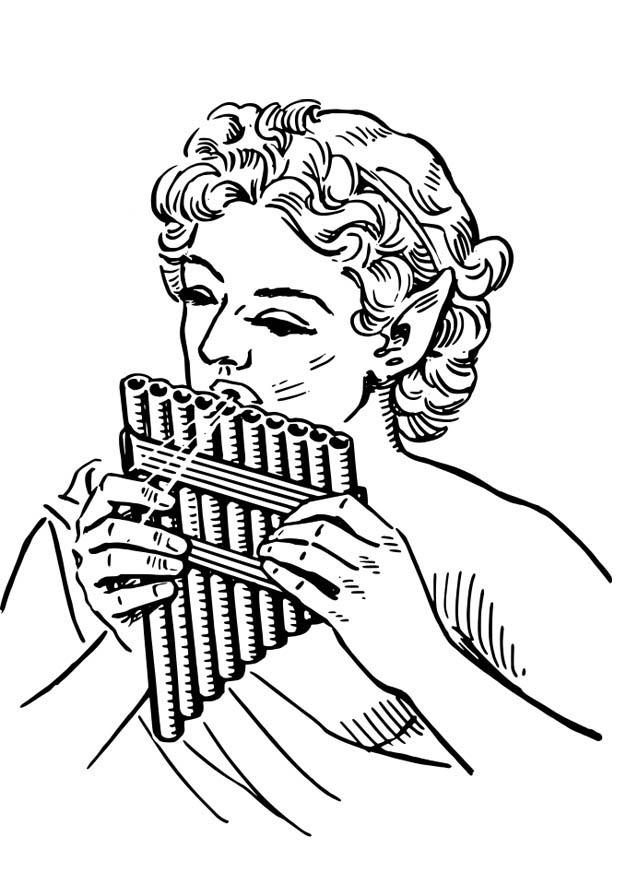 Coloring page pan - pan pipe