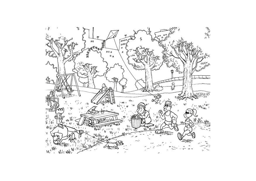 Coloring page park