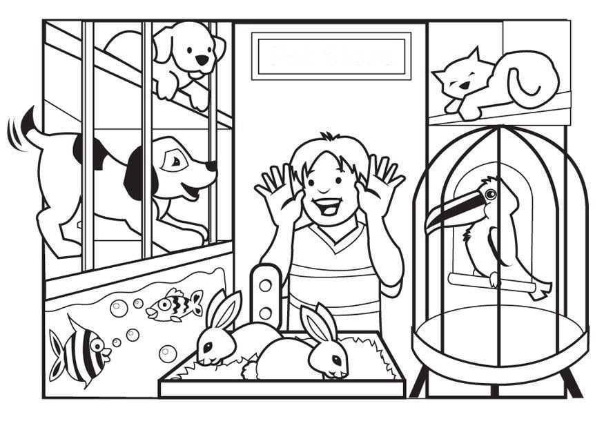 Coloring page petshop