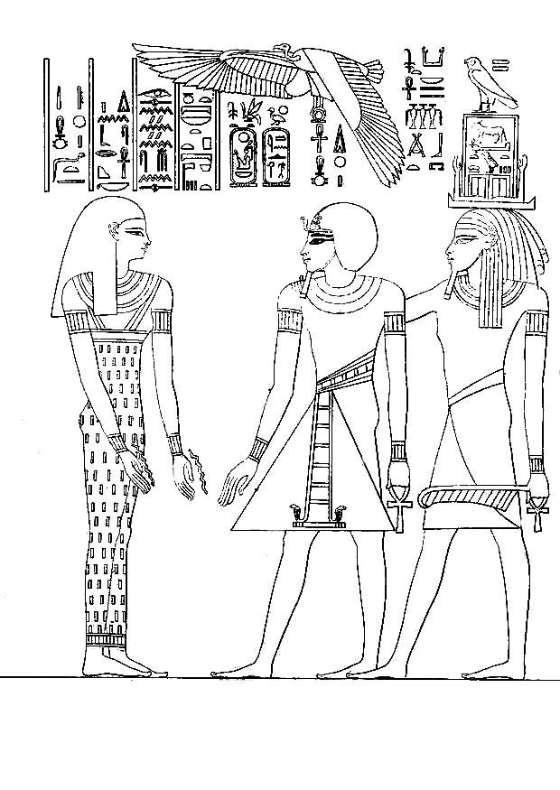 Coloring page pharoah amenophis iii