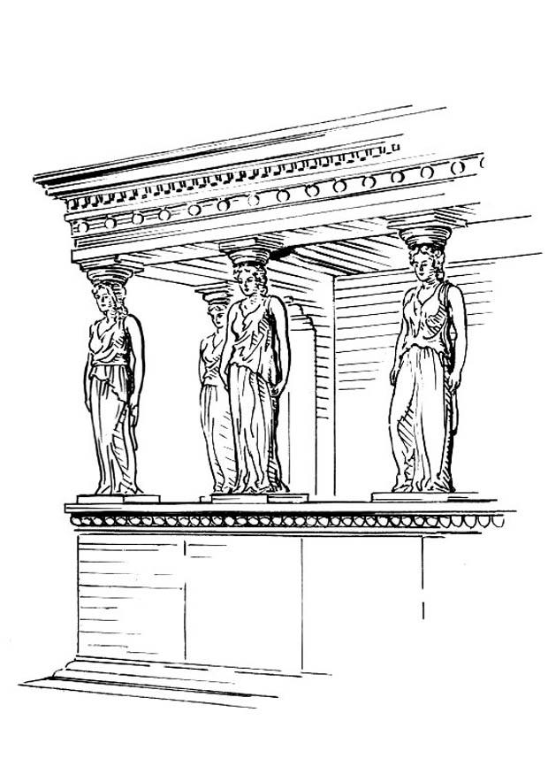 Coloring page pillar - caryatid