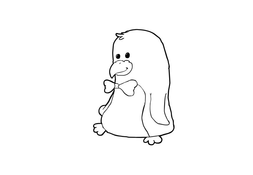 Coloring page pinguin