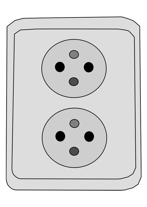 Coloring page plug socket