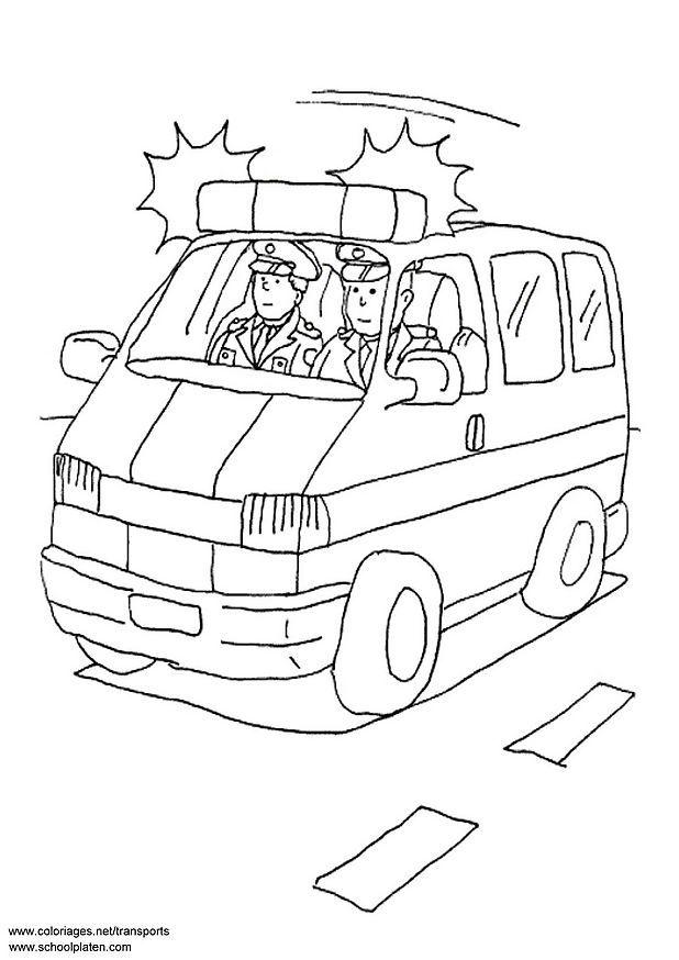 Coloring page police car